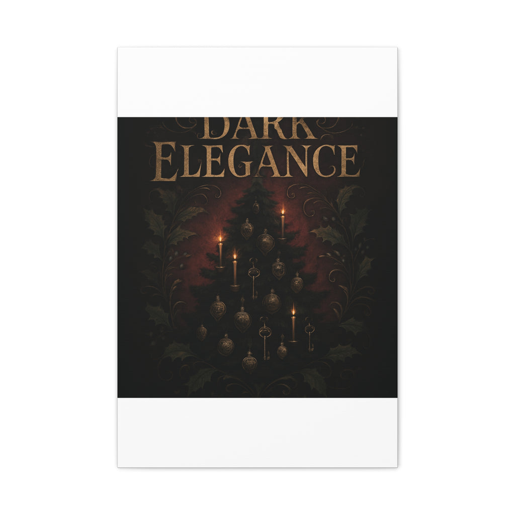 Elegance Christmas Canvas Wall Art — Vintage Candlelit Tree Matte Stretched Print