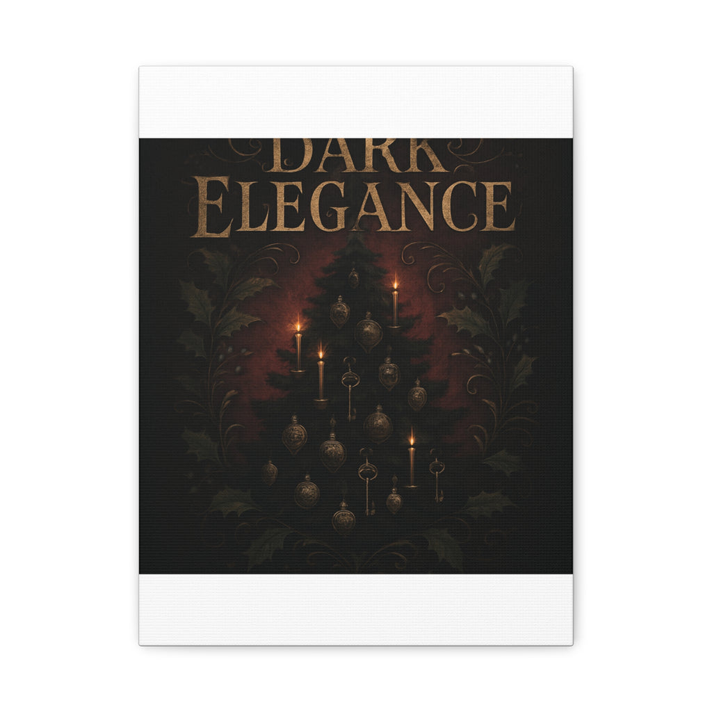 Elegance Christmas Canvas Wall Art — Vintage Candlelit Tree Matte Stretched Print