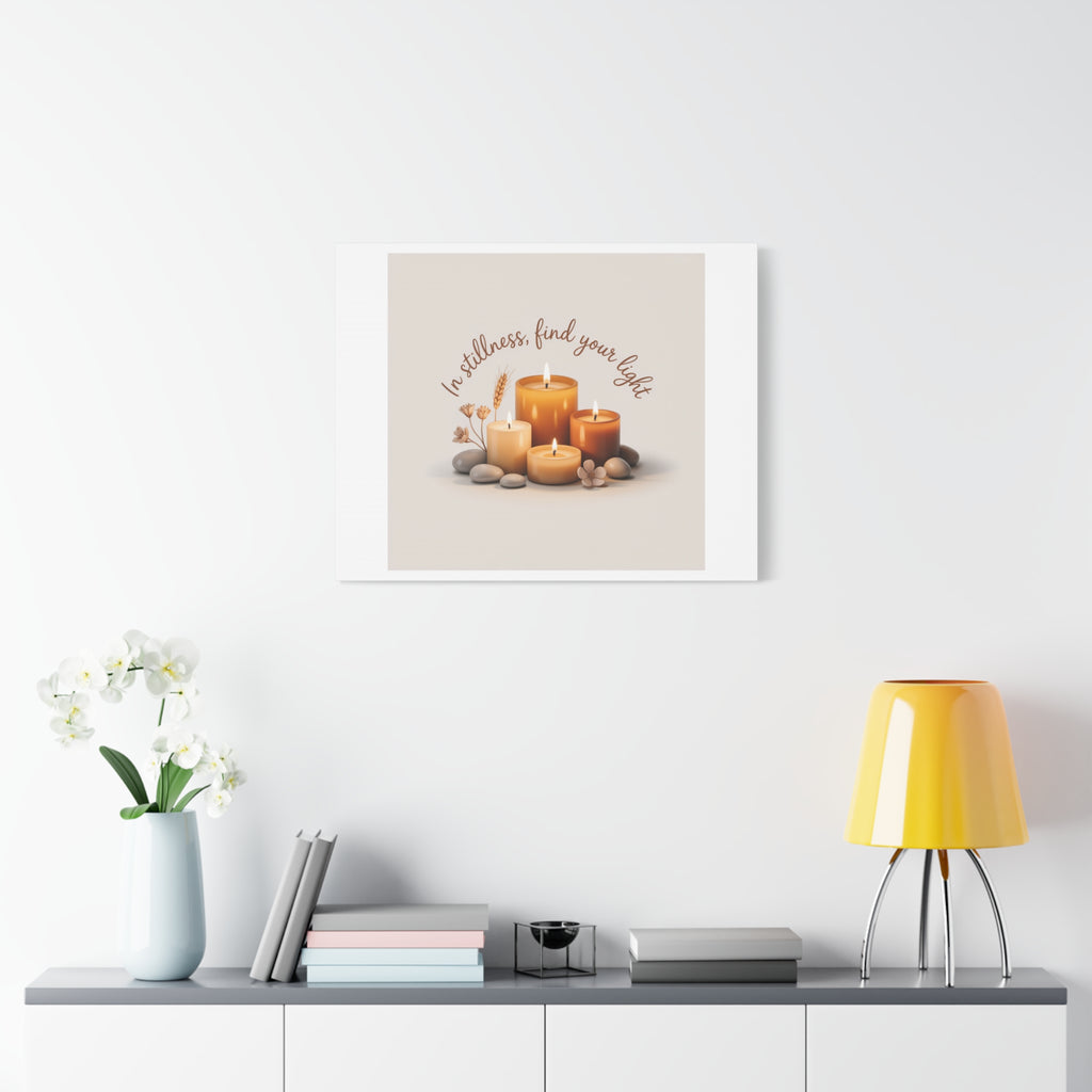 Canvas Wall Art - "In Stillness, Find Your Light" Candle Print