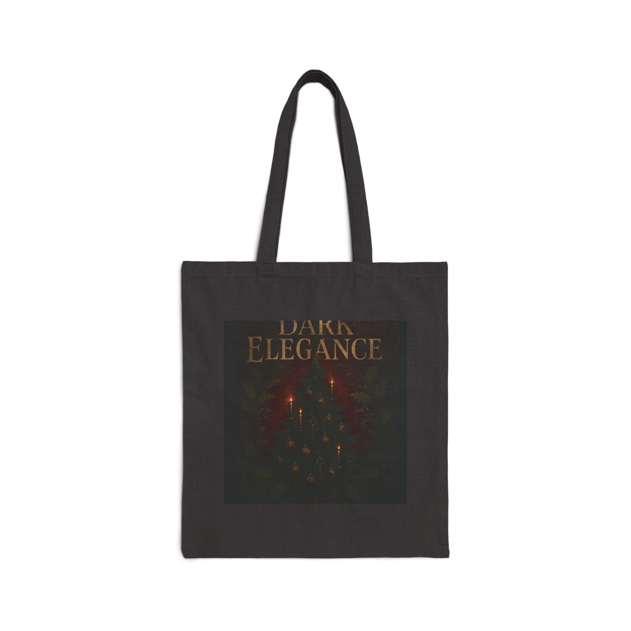 Dark Elegance Cotton Tote Bag — Gothic Candlelight Design
