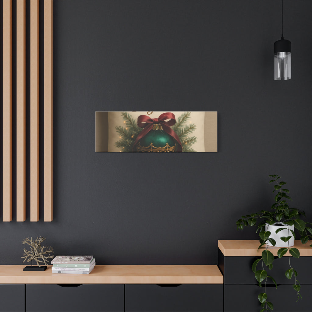 Festive Elegance Christmas Canvas Wall Art — Green Ornament Holiday Decor