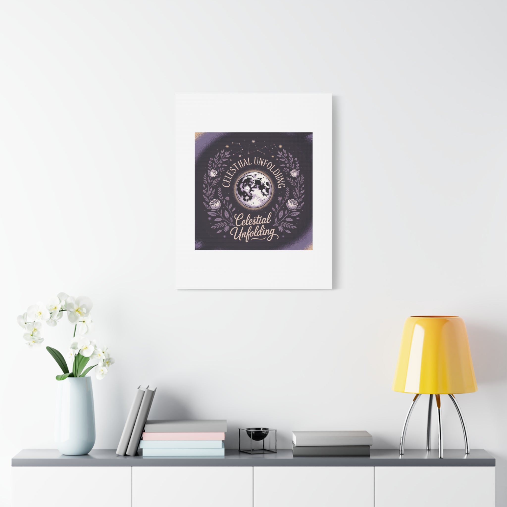 Celestial Unfolding Moon Art Canvas