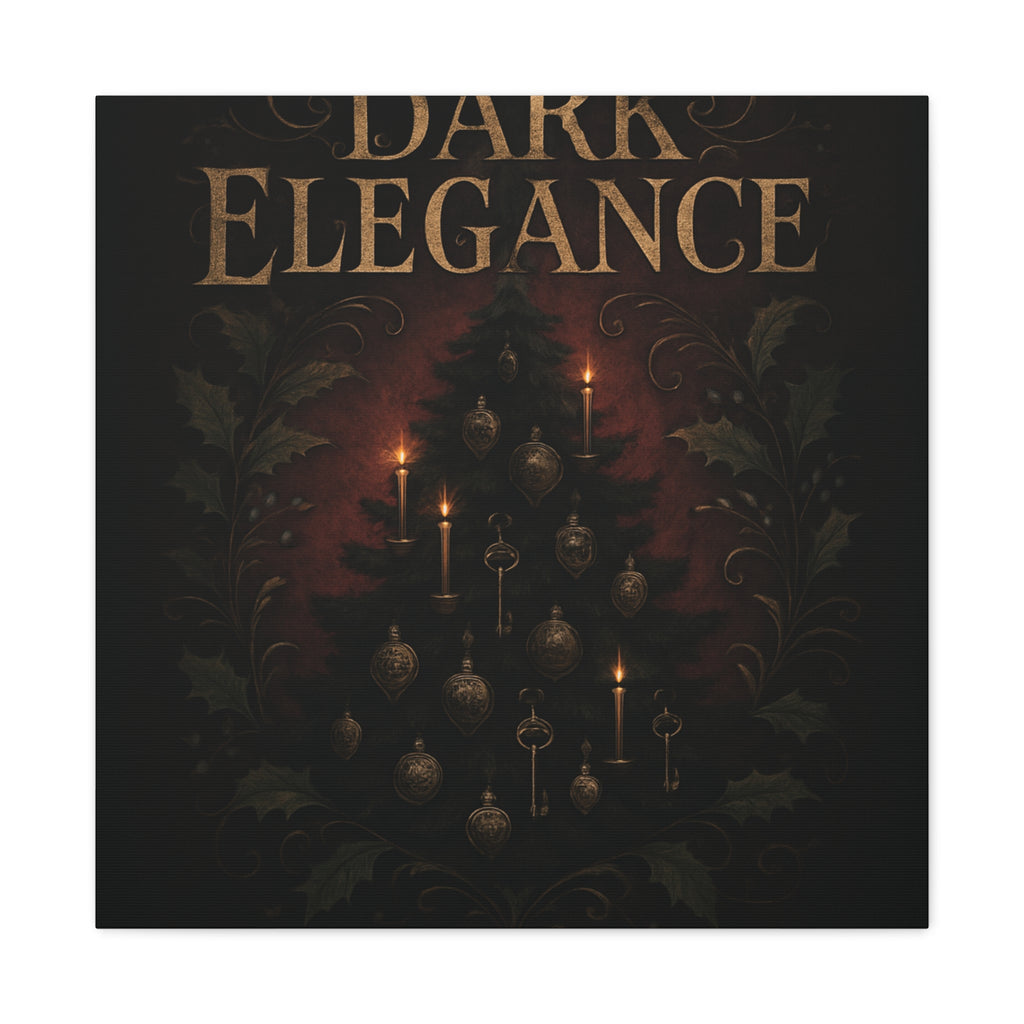 Elegance Christmas Canvas Wall Art — Vintage Candlelit Tree Matte Stretched Print