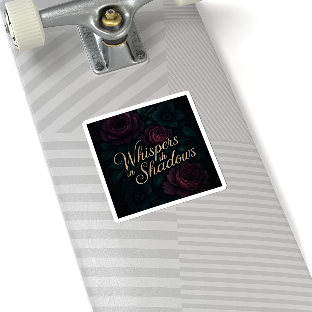 Whispers in Shadows Floral Sticker — Dark Romantic Kiss-Cut Decal