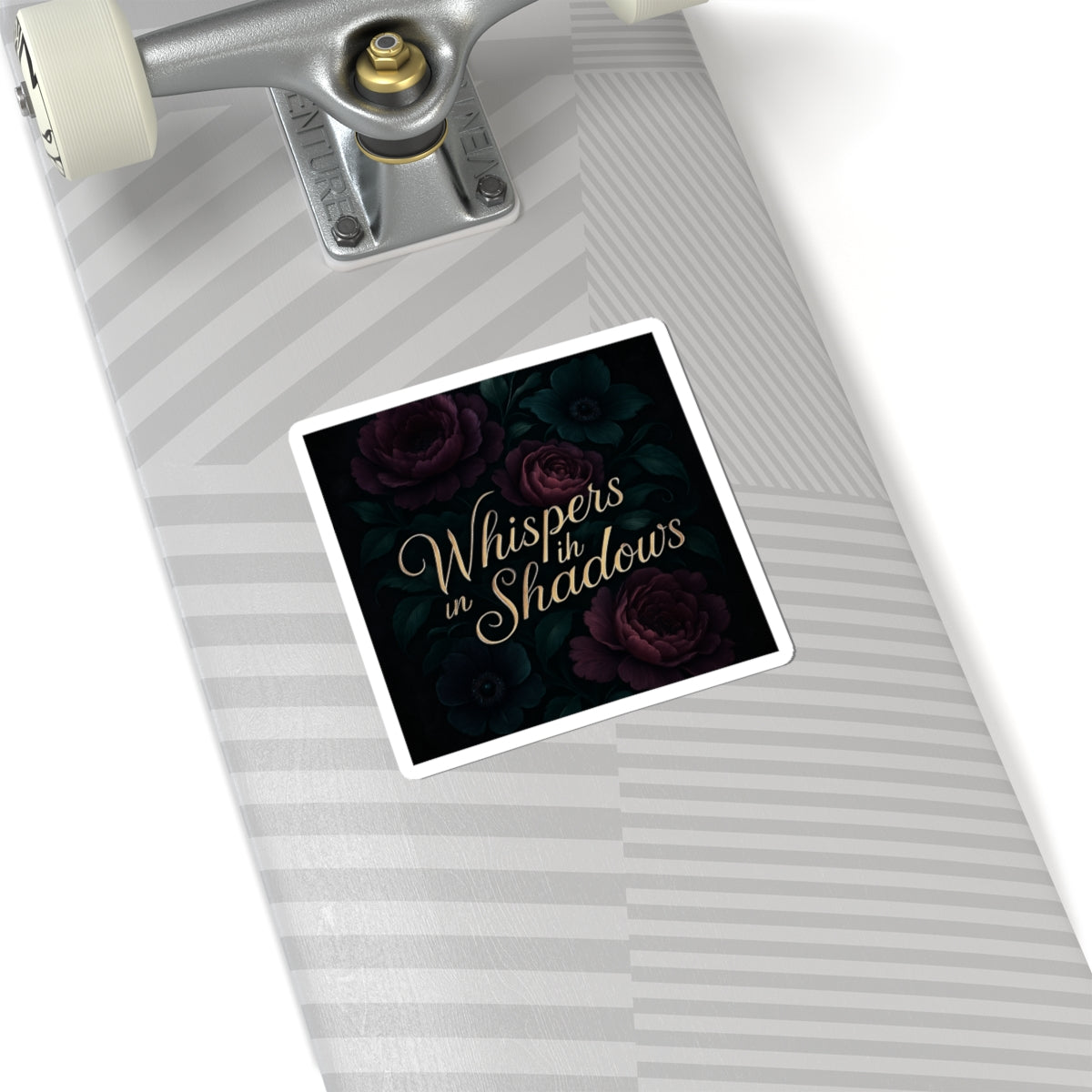 Whispers in Shadows Floral Sticker — Dark Romantic Kiss-Cut Decal