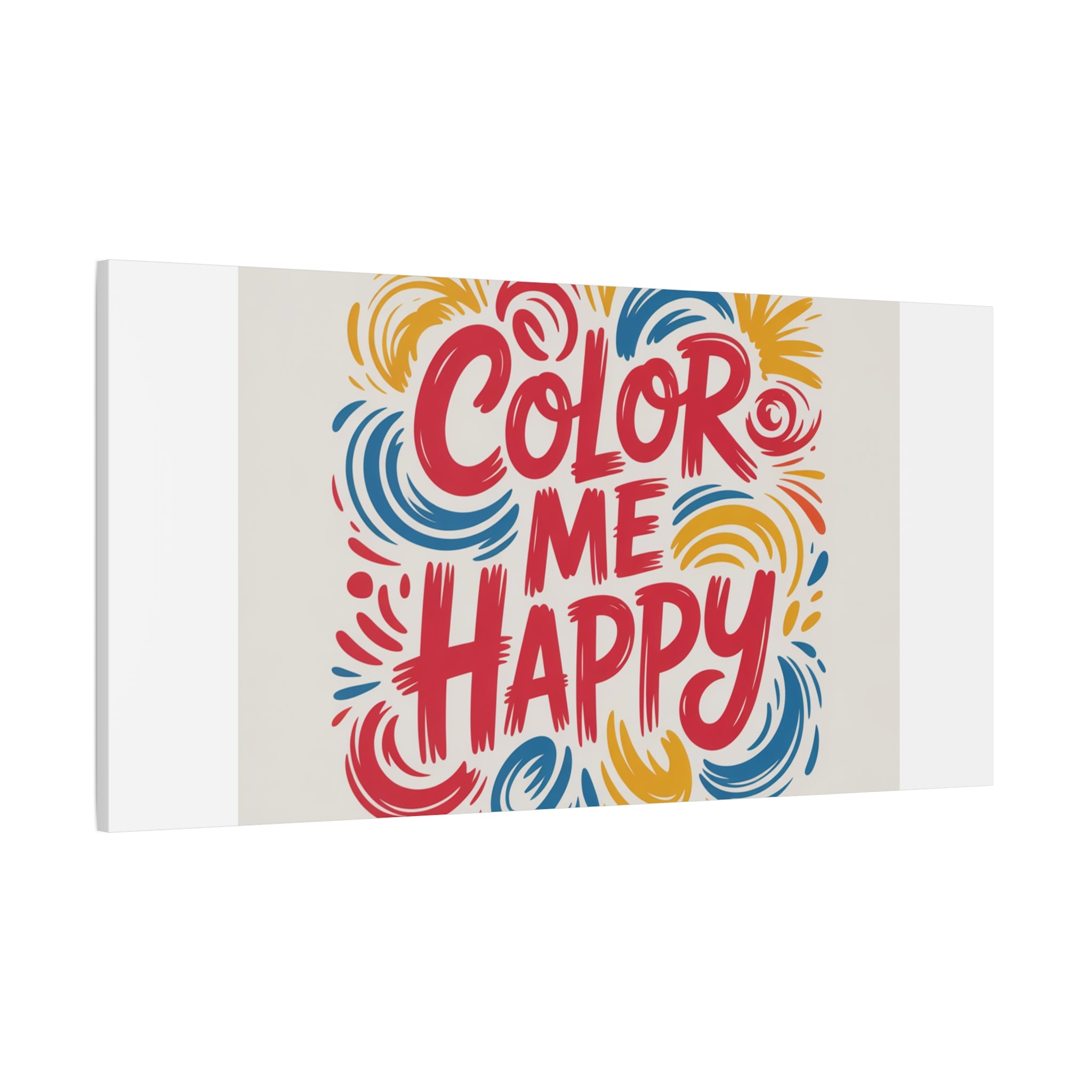 Color Me Happy Canvas Wall Art — Bright Hand-Lettered Inspirational Print