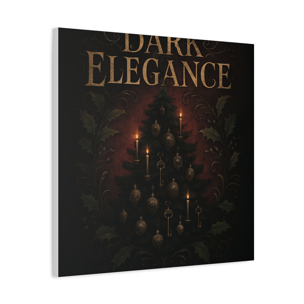 Elegance Christmas Canvas Wall Art — Vintage Candlelit Tree Matte Stretched Print