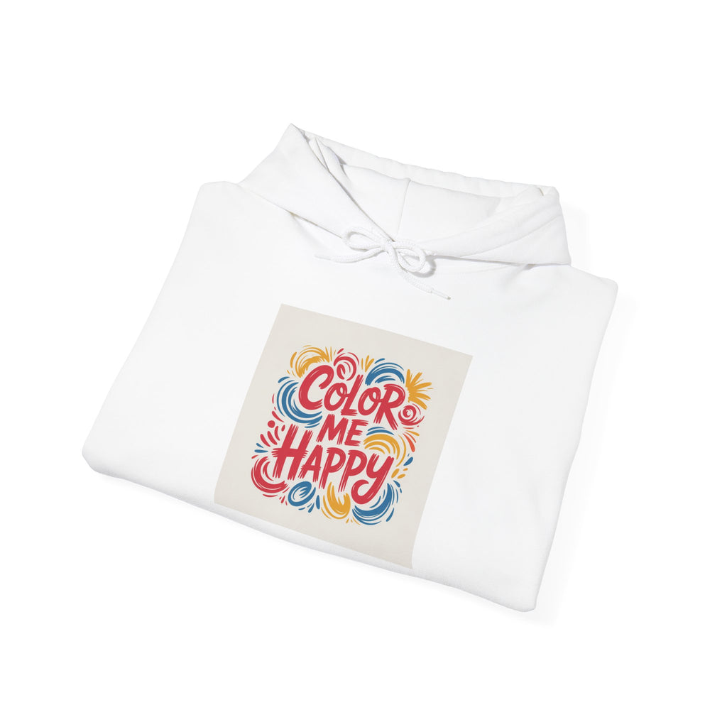 Color Me Happy Hoodie — Cheerful Retro Floral Graphic Sweatshirt