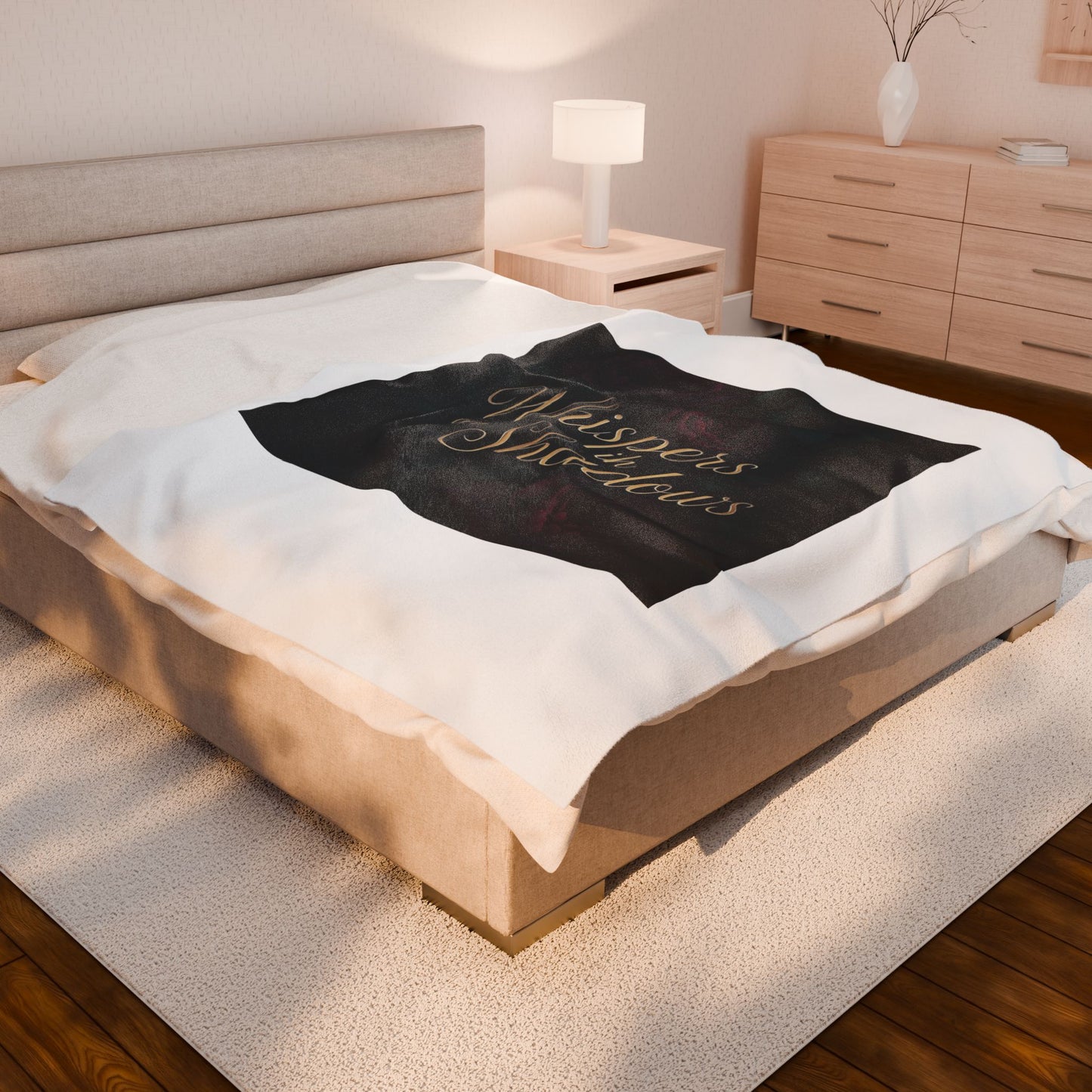 Whispers in Shadows Velveteen Plush Blanket — Dark Floral Gothic Cozy Throw