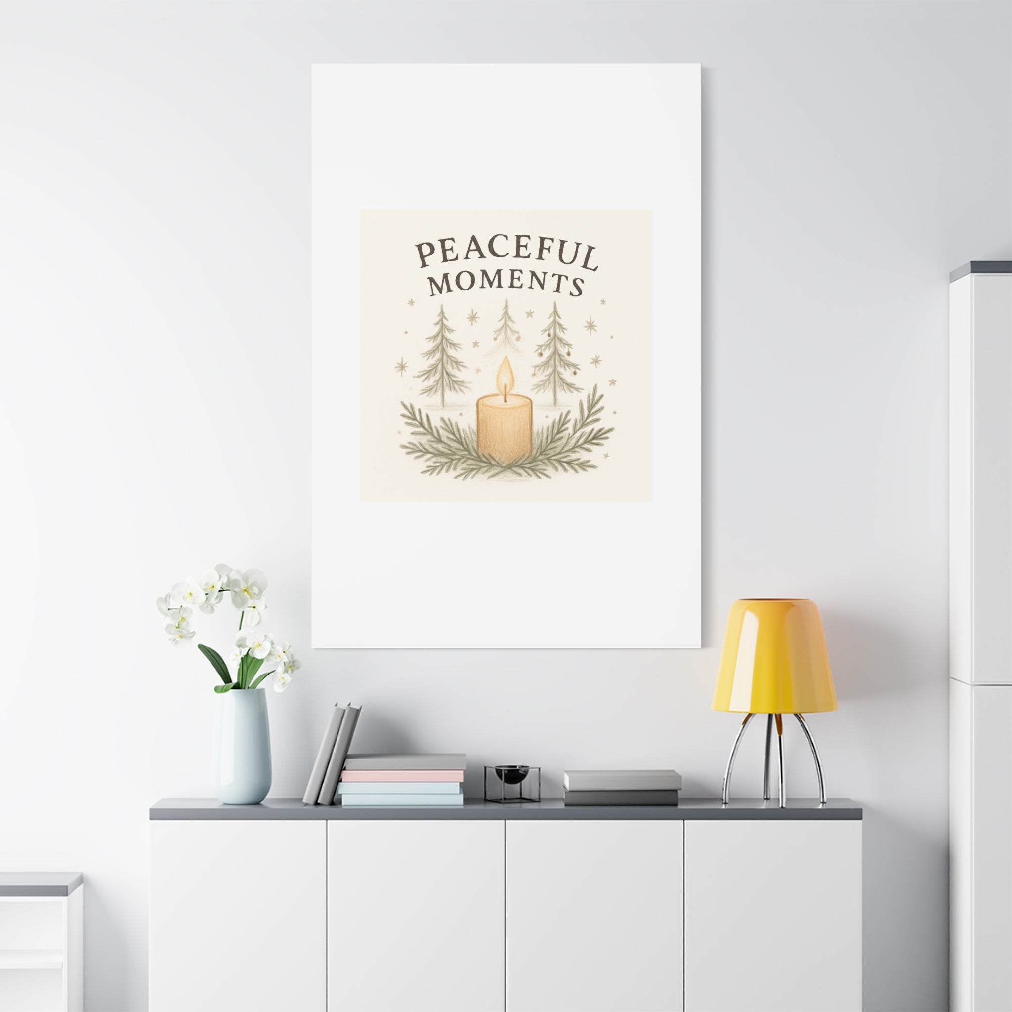 Peaceful Moments Candle Canvas — Matte Stretched Wall Art