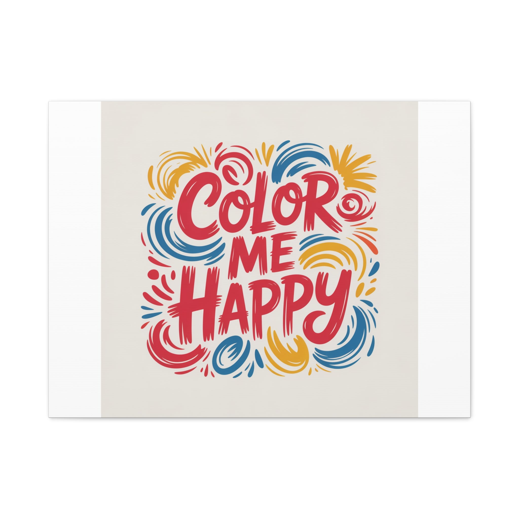 Color Me Happy Canvas Wall Art — Bright Hand-Lettered Inspirational Print