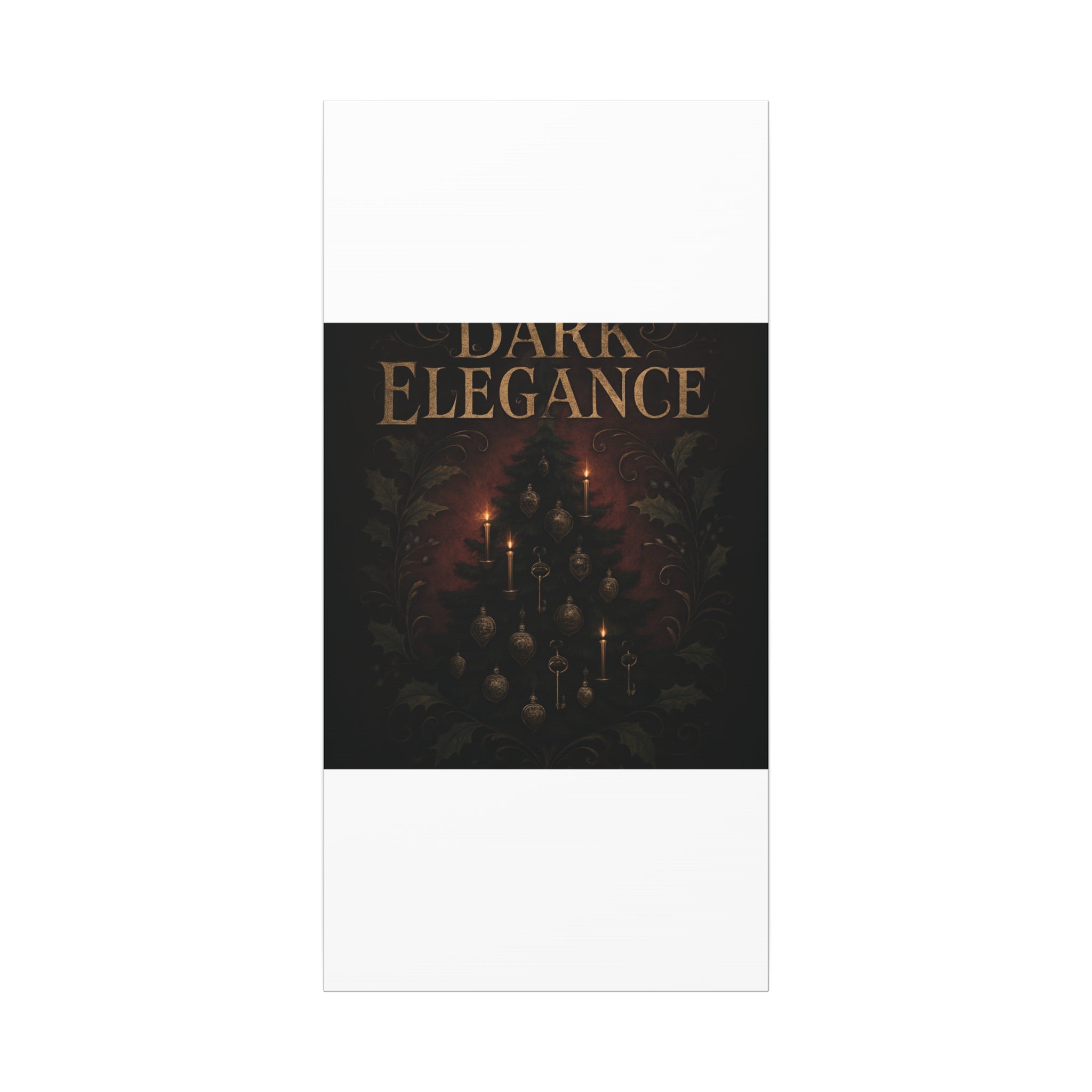 Elegance Christmas Canvas Wall Art — Vintage Candlelit Tree Matte Stretched Print