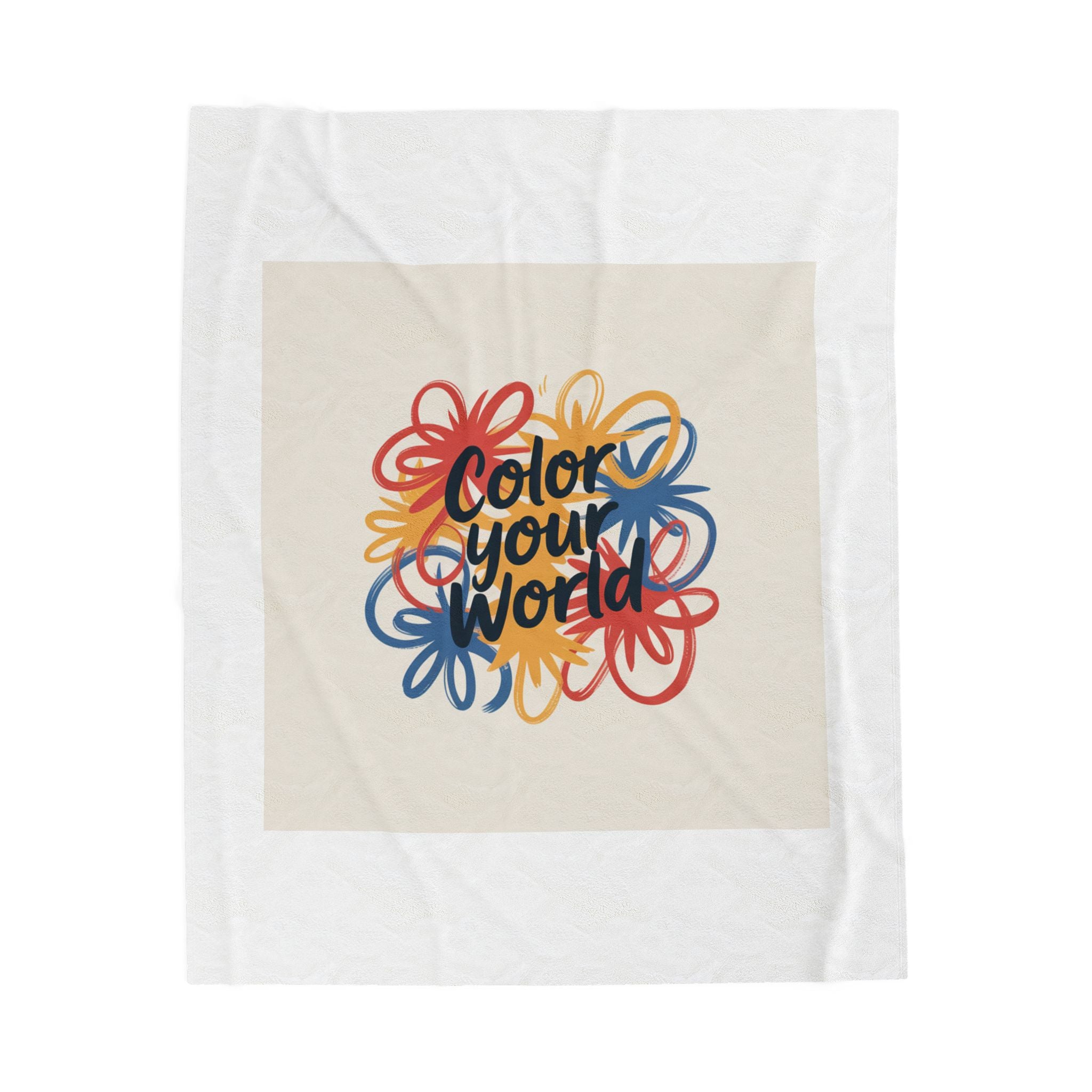 Velveteen Plush Blanket — "Color Your World" Cozy Throw