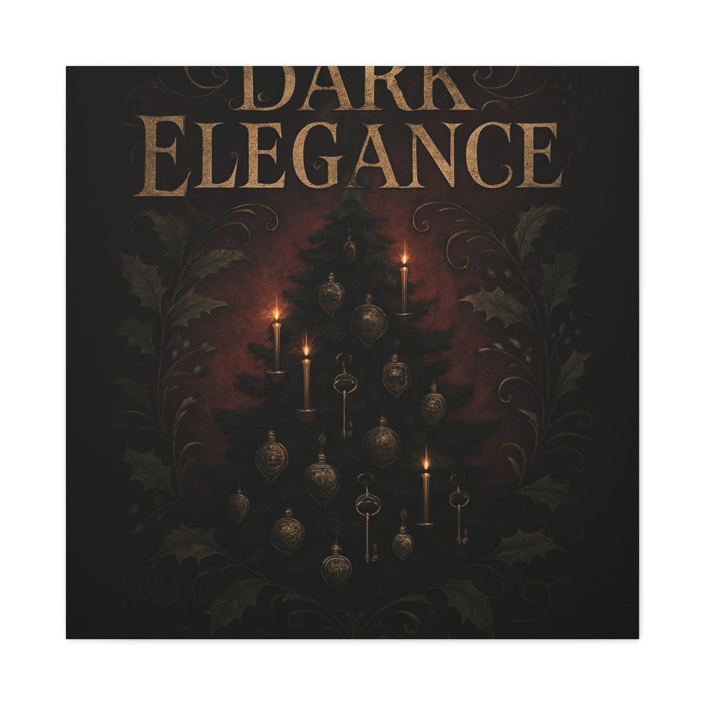 Elegance Christmas Canvas Wall Art — Vintage Candlelit Tree Matte Stretched Print