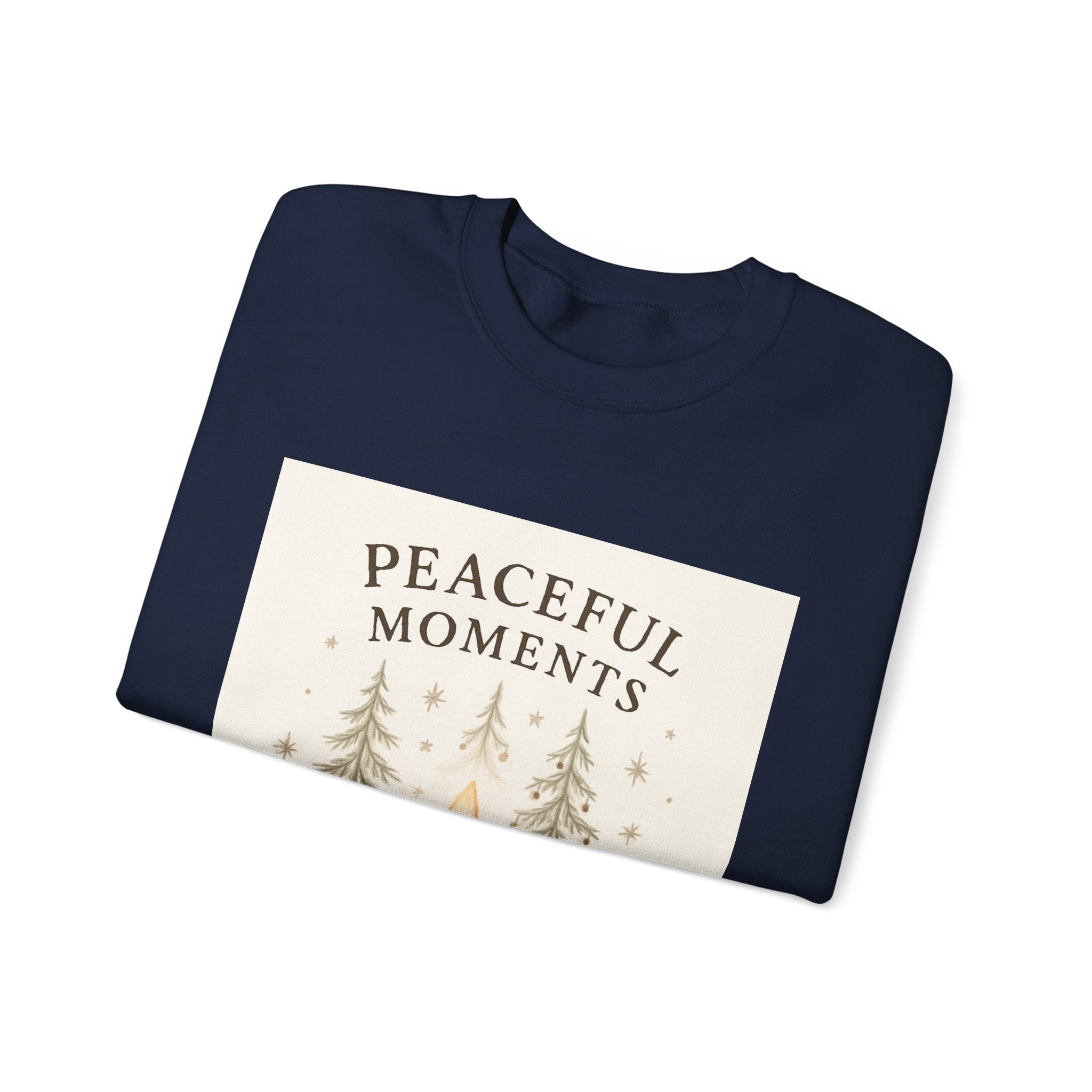 Peaceful Moments Candle Sweatshirt — Cozy Holiday Forest Crewneck