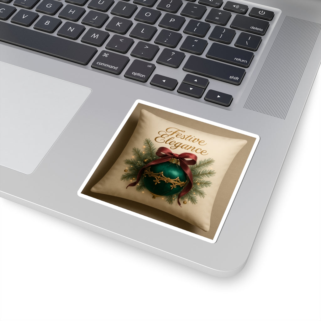 Festive Elegance Holiday Ornament Sticker — Kiss-Cut Christmas Decal