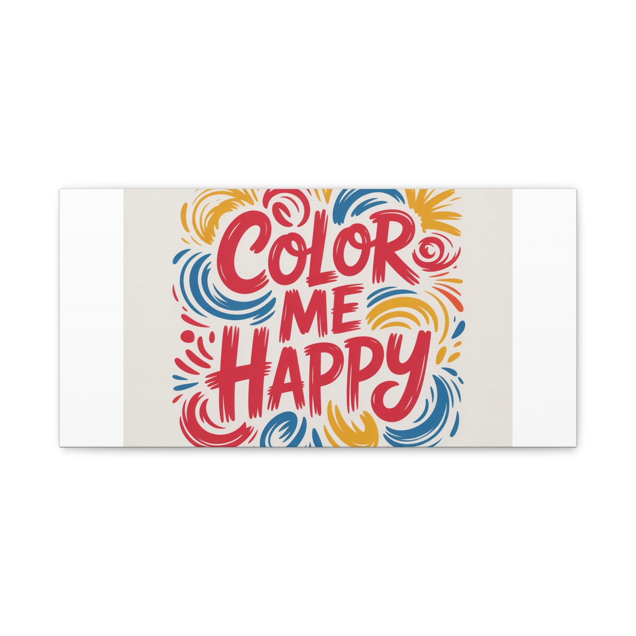 Color Me Happy Canvas Wall Art — Bright Hand-Lettered Inspirational Print