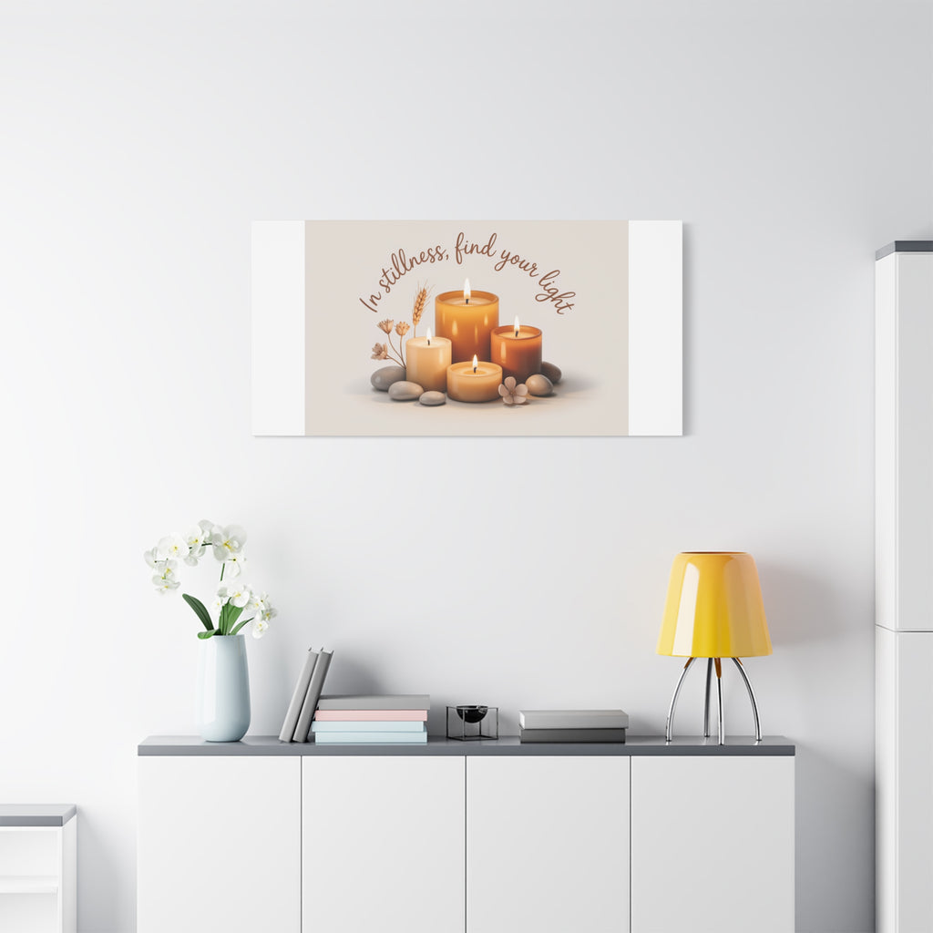 Canvas Wall Art - "In Stillness, Find Your Light" Candle Print