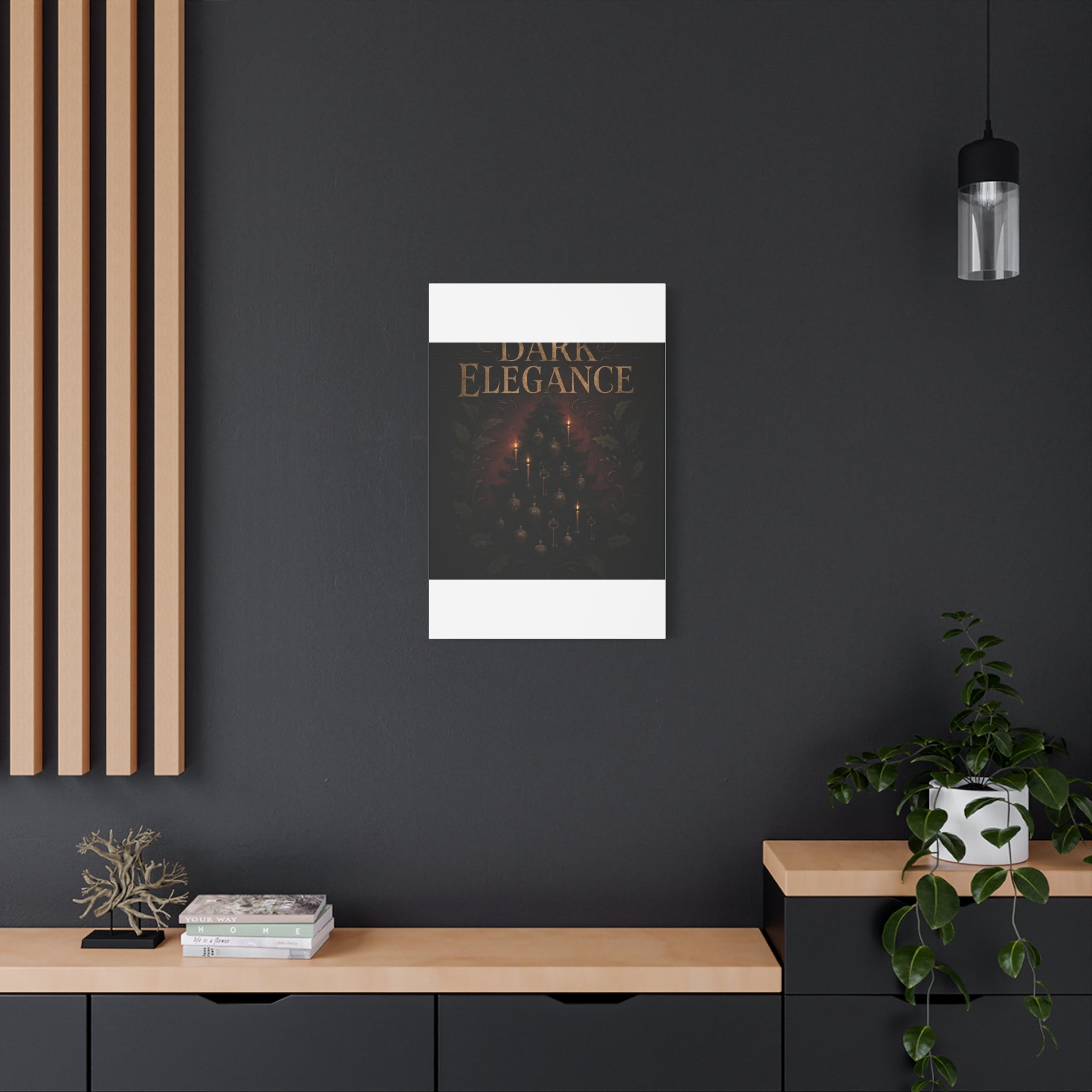 Elegance Christmas Canvas Wall Art — Vintage Candlelit Tree Matte Stretched Print