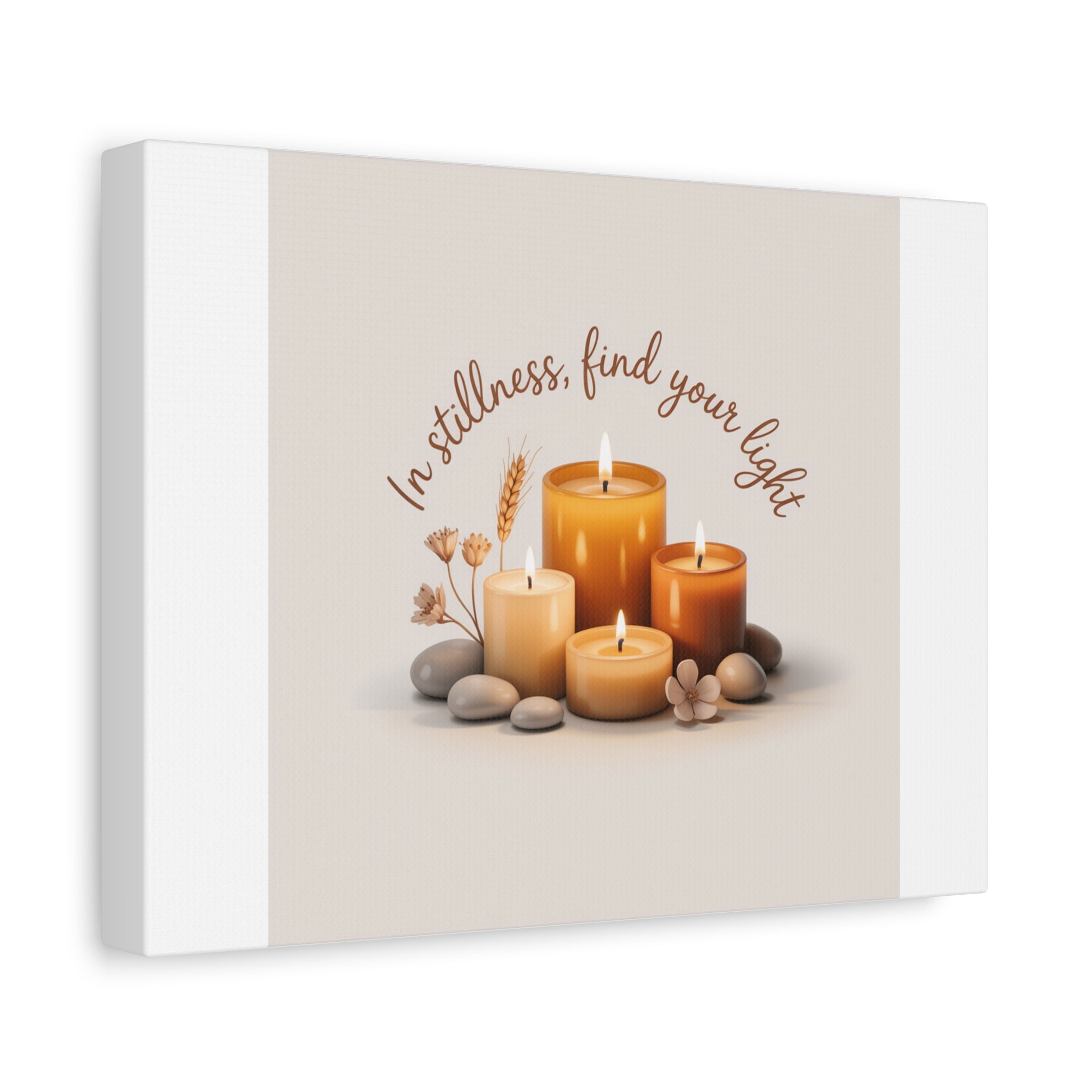Canvas Wall Art - "In Stillness, Find Your Light" Candle Print