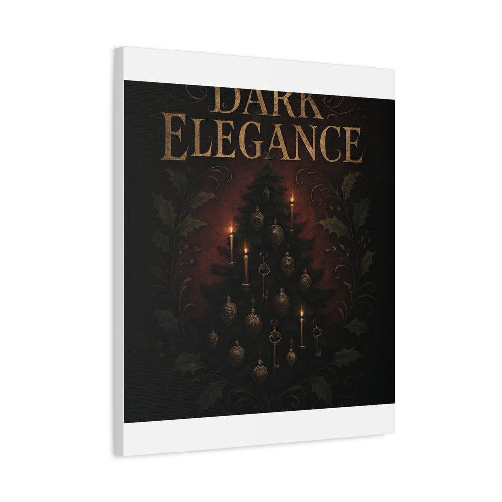 Elegance Christmas Canvas Wall Art — Vintage Candlelit Tree Matte Stretched Print