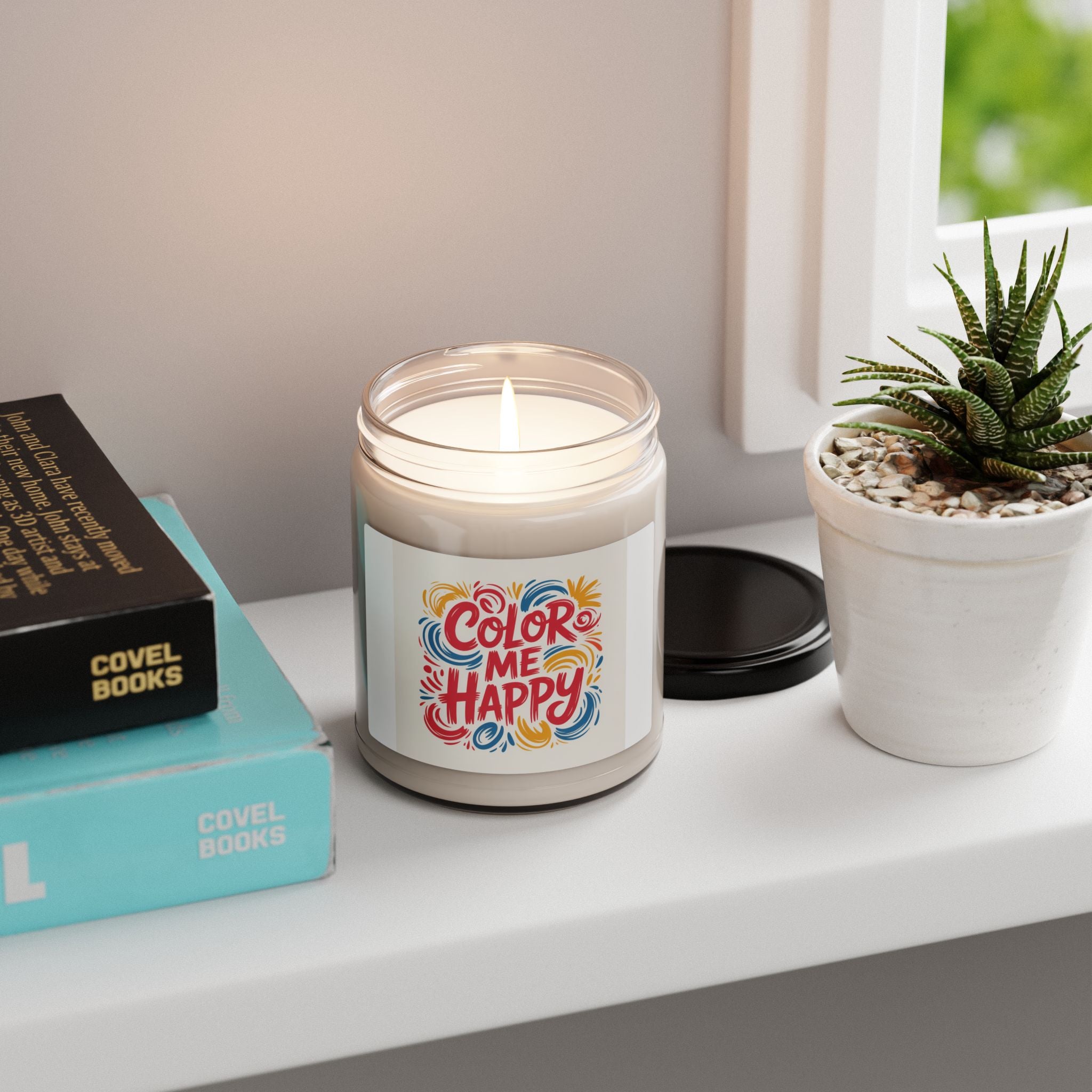 Soy Candle — “Color Me Happy” Scented Jar Candle (9 oz)