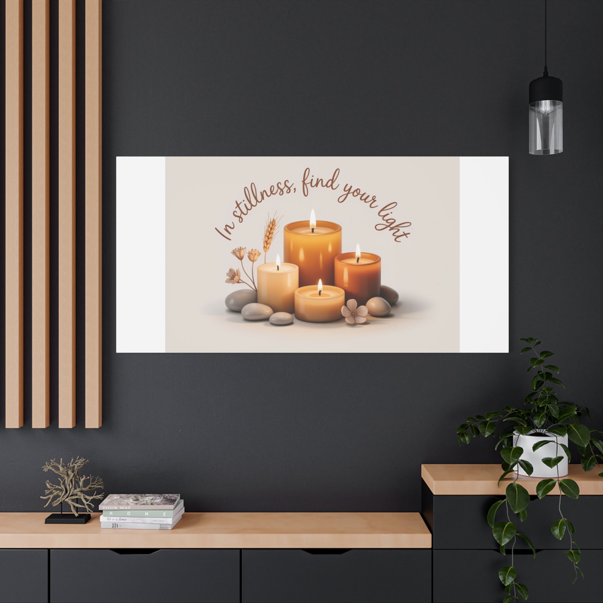 Canvas Wall Art - "In Stillness, Find Your Light" Candle Print
