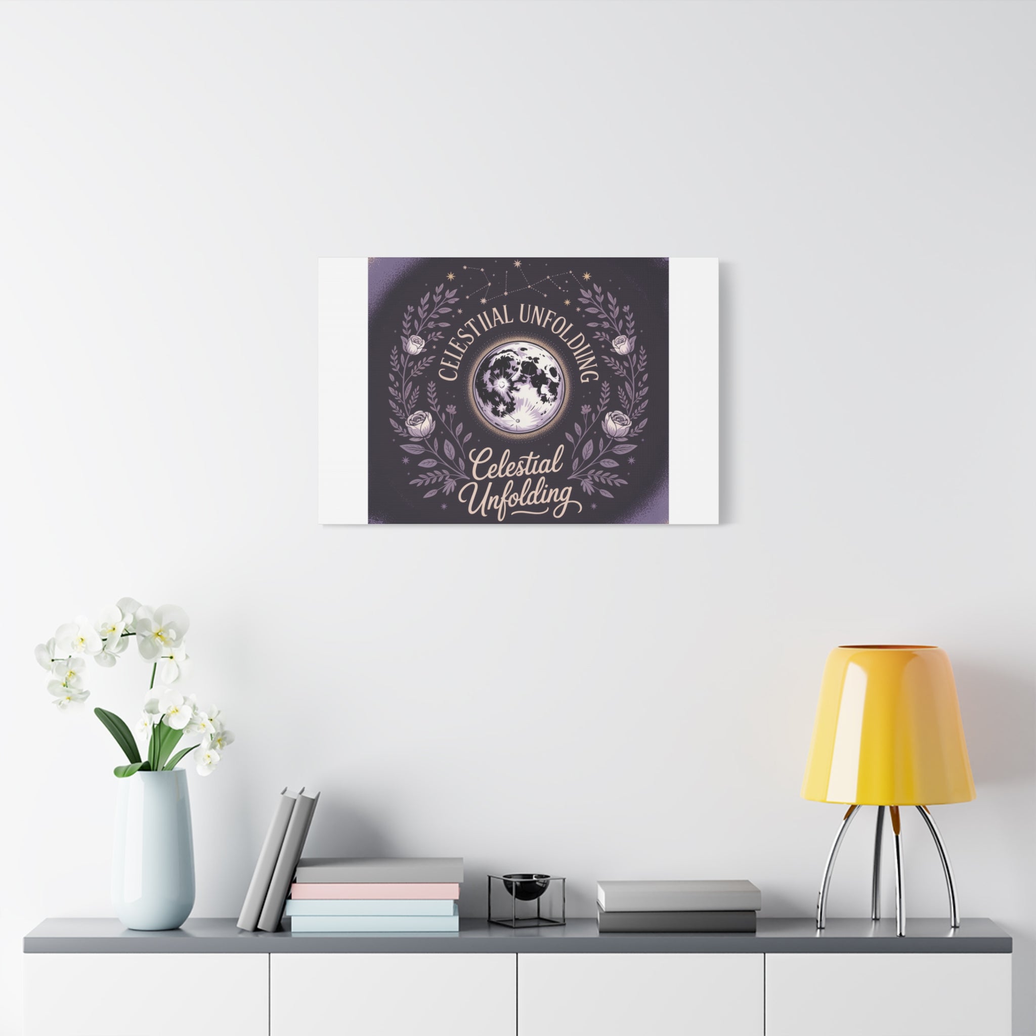 Celestial Unfolding Moon Art Canvas