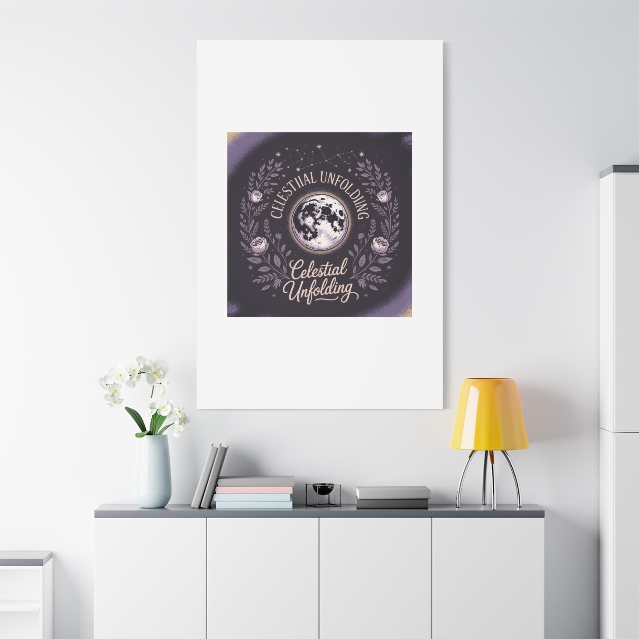 Celestial Unfolding Moon Art Canvas