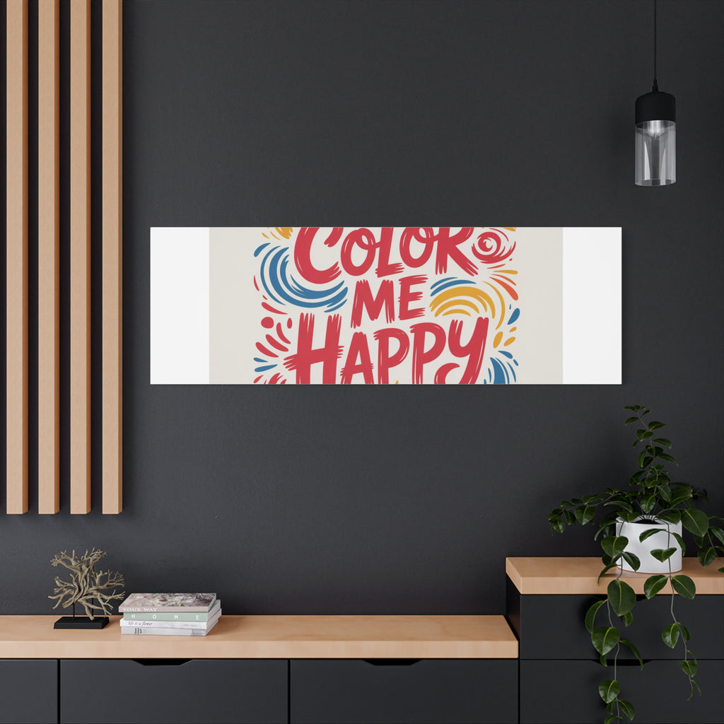 Color Me Happy Canvas Wall Art — Bright Hand-Lettered Inspirational Print