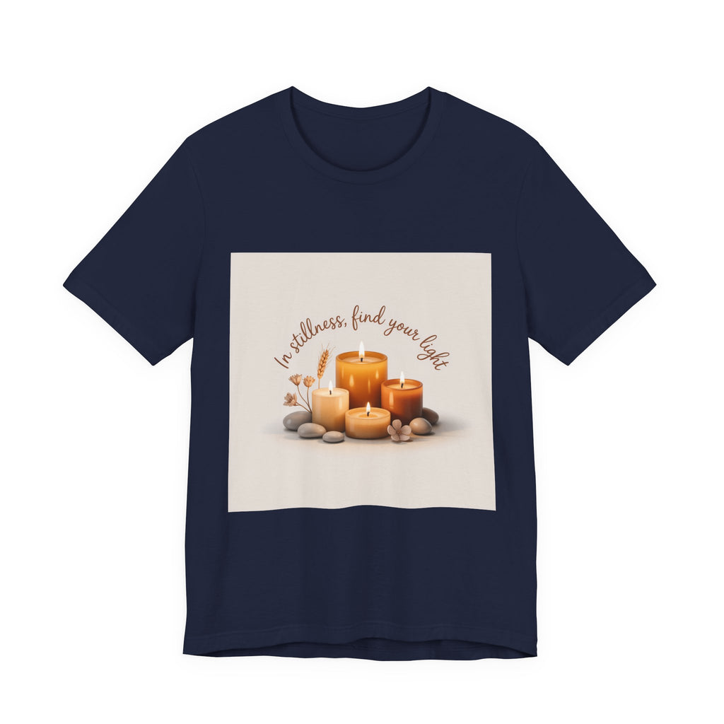Candles & Calm Tee — "In Stillness, Find Your Light" Relaxation T-Shirt