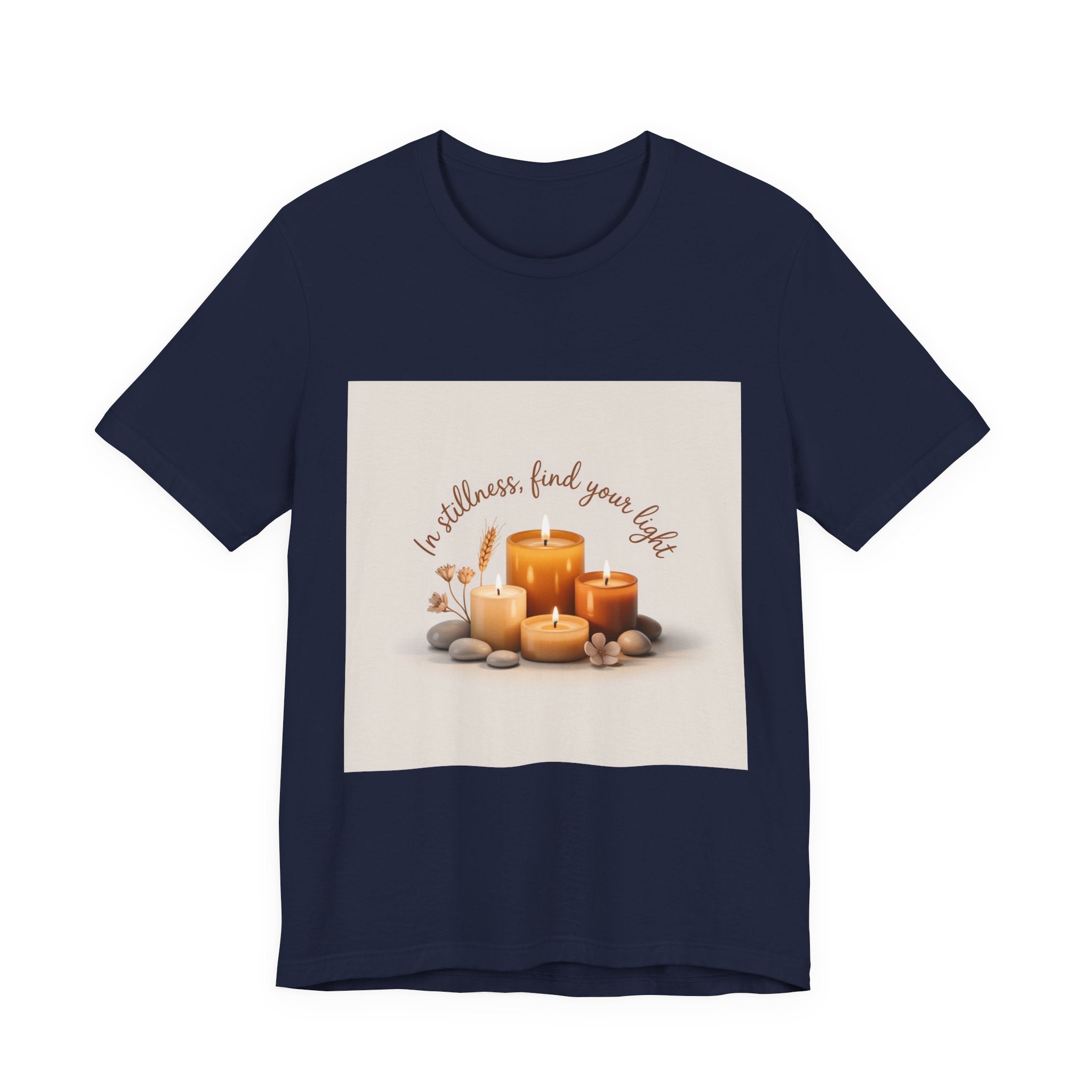 Candles & Calm Tee — "In Stillness, Find Your Light" Relaxation T-Shirt
