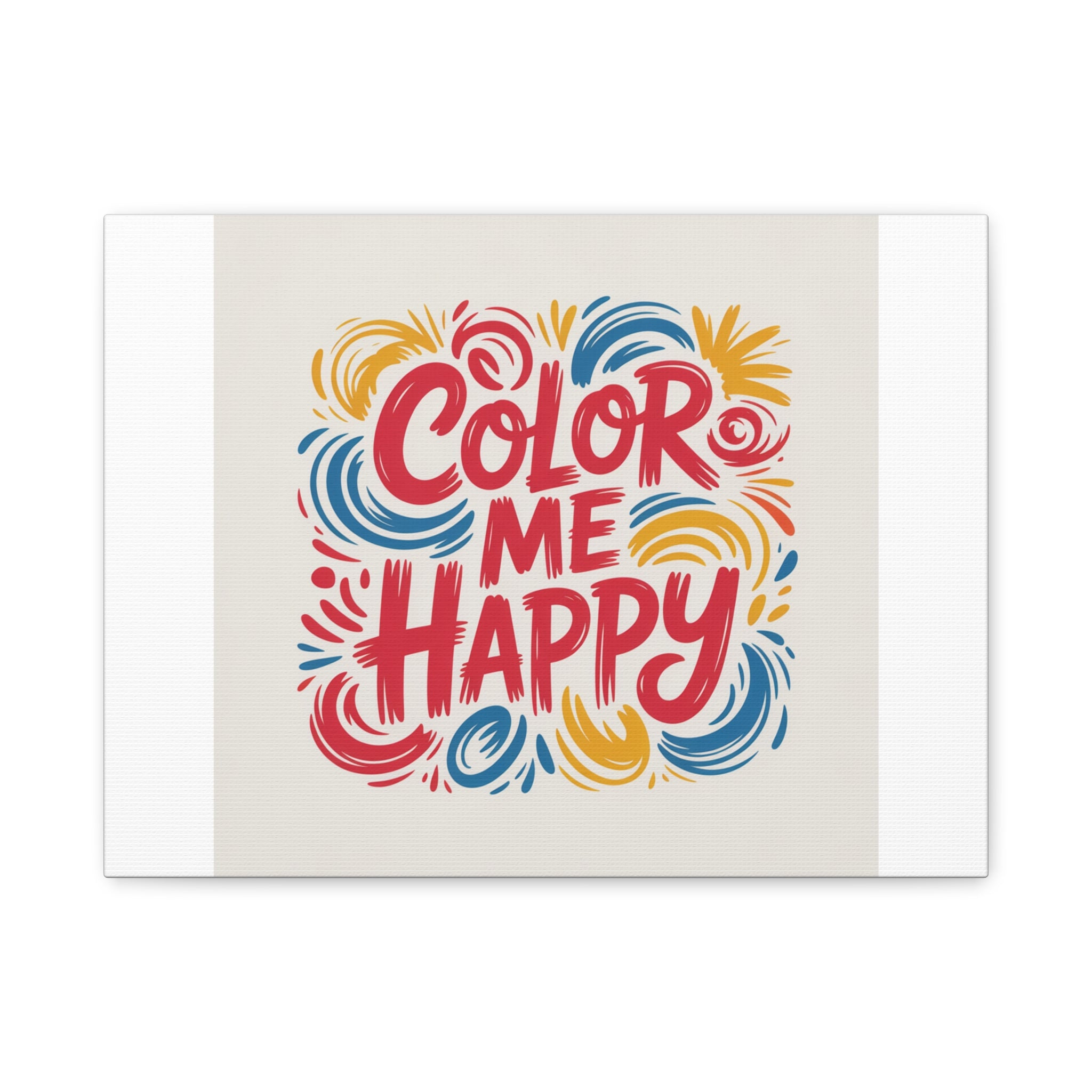Color Me Happy Canvas Wall Art — Bright Hand-Lettered Inspirational Print