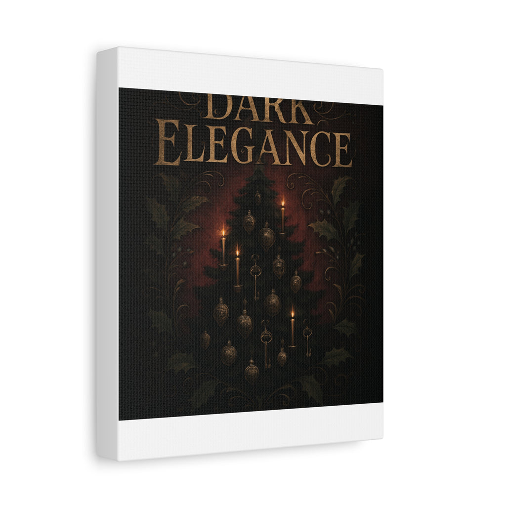 Elegance Christmas Canvas Wall Art — Vintage Candlelit Tree Matte Stretched Print
