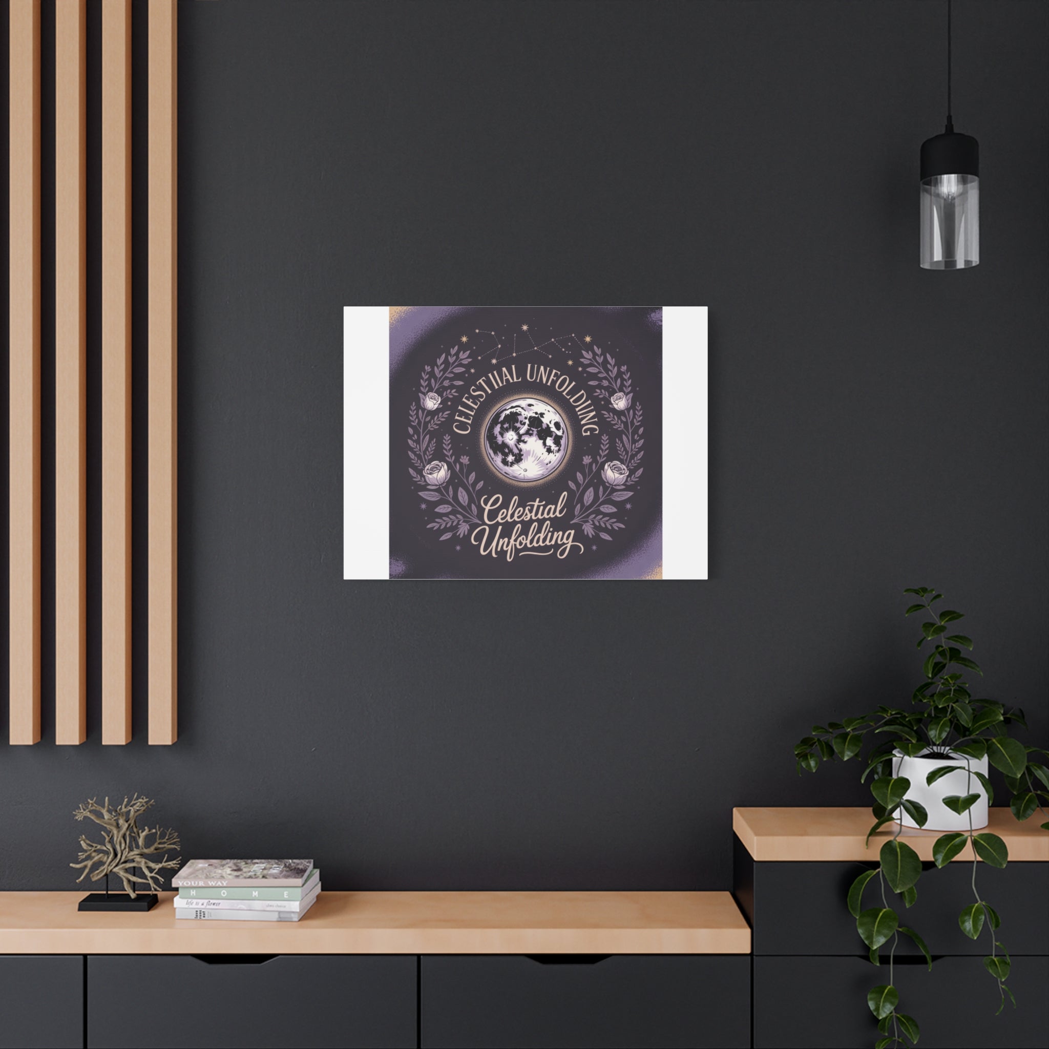 Celestial Unfolding Moon Art Canvas