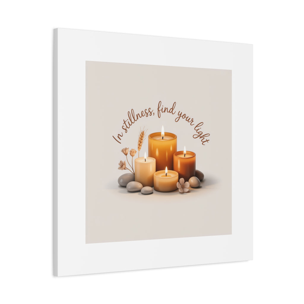 Canvas Wall Art - "In Stillness, Find Your Light" Candle Print