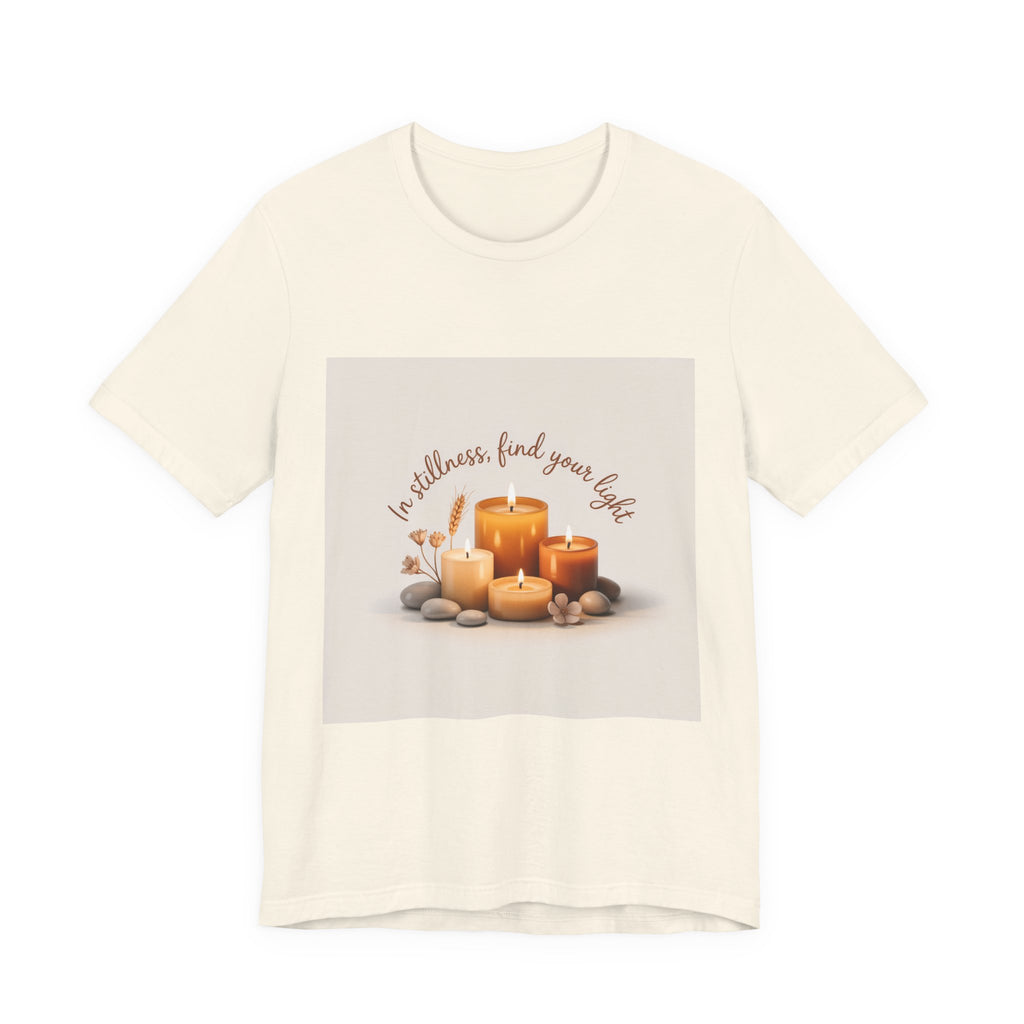 Candles & Calm Tee — "In Stillness, Find Your Light" Relaxation T-Shirt
