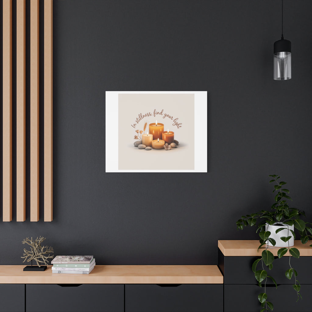 Canvas Wall Art - "In Stillness, Find Your Light" Candle Print