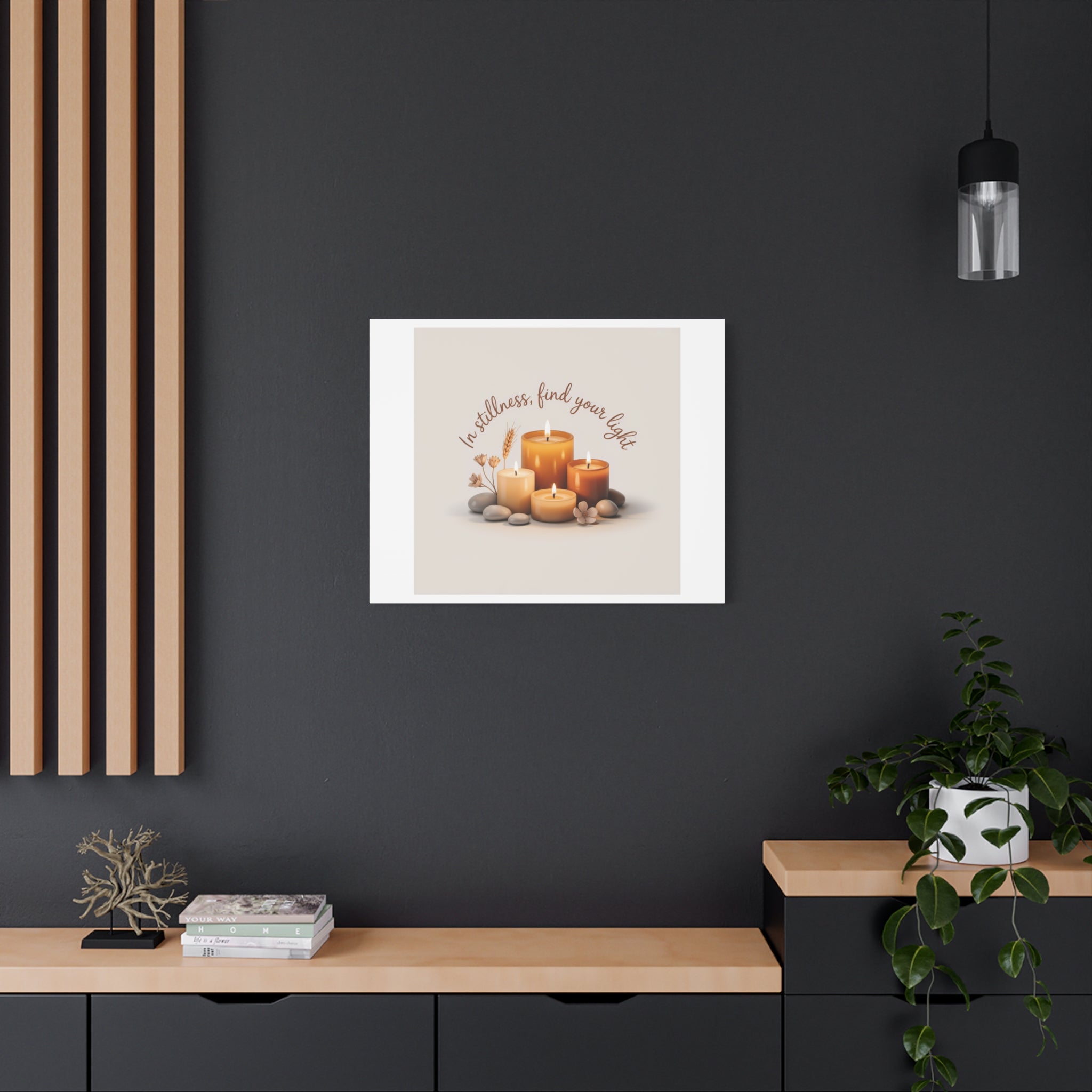 Canvas Wall Art - "In Stillness, Find Your Light" Candle Print