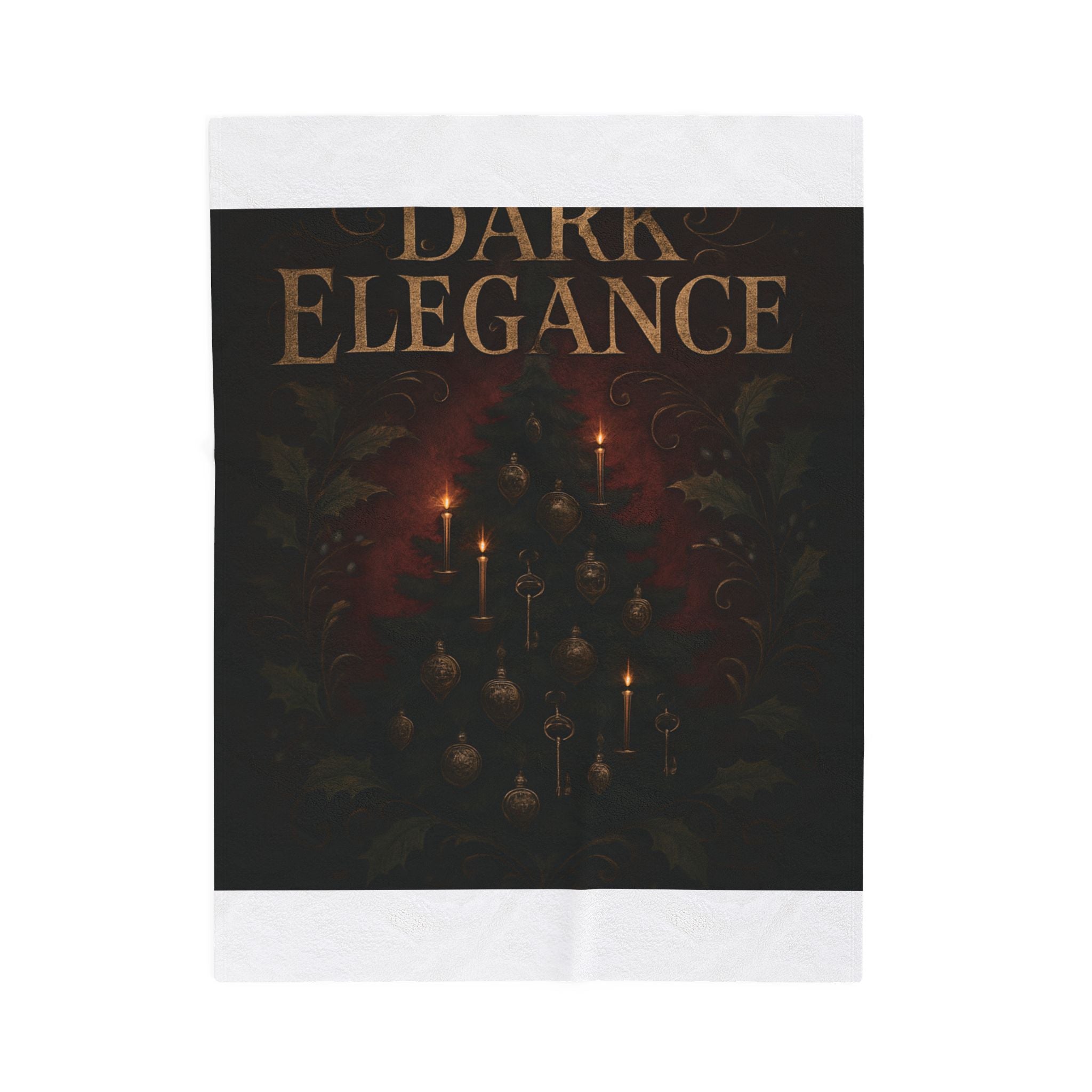 Dark Elegance Velveteen Plush Blanket — Gothic Candlelight Throw