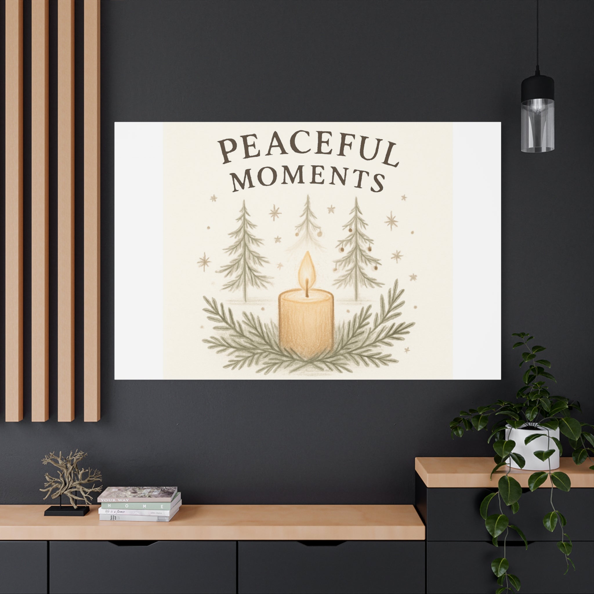 Peaceful Moments Candle Canvas — Matte Stretched Wall Art