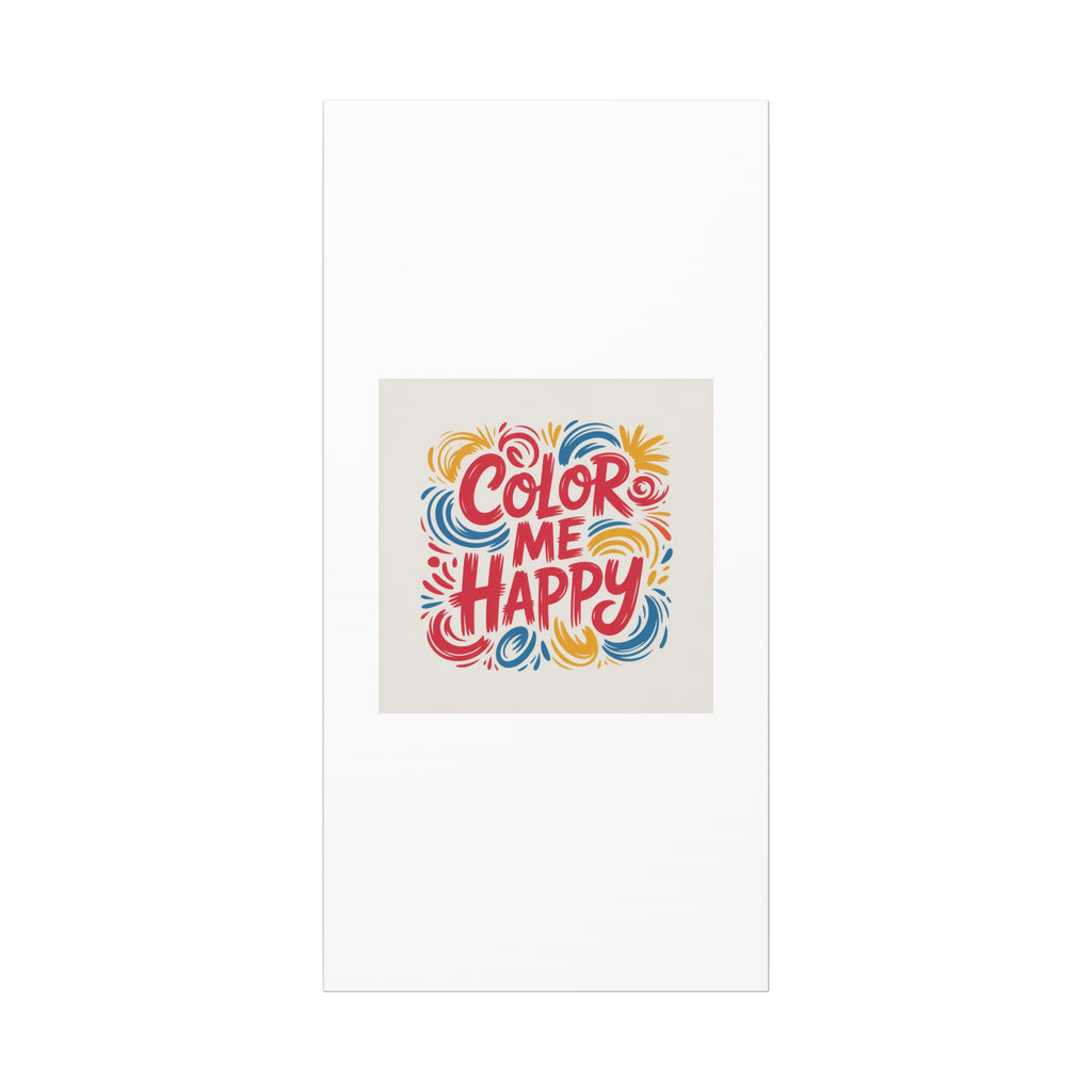 Color Me Happy Canvas Wall Art — Bright Hand-Lettered Inspirational Print