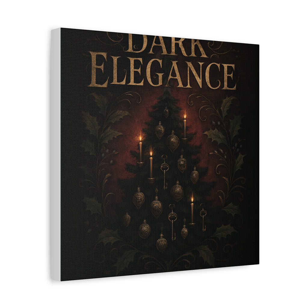 Elegance Christmas Canvas Wall Art — Vintage Candlelit Tree Matte Stretched Print