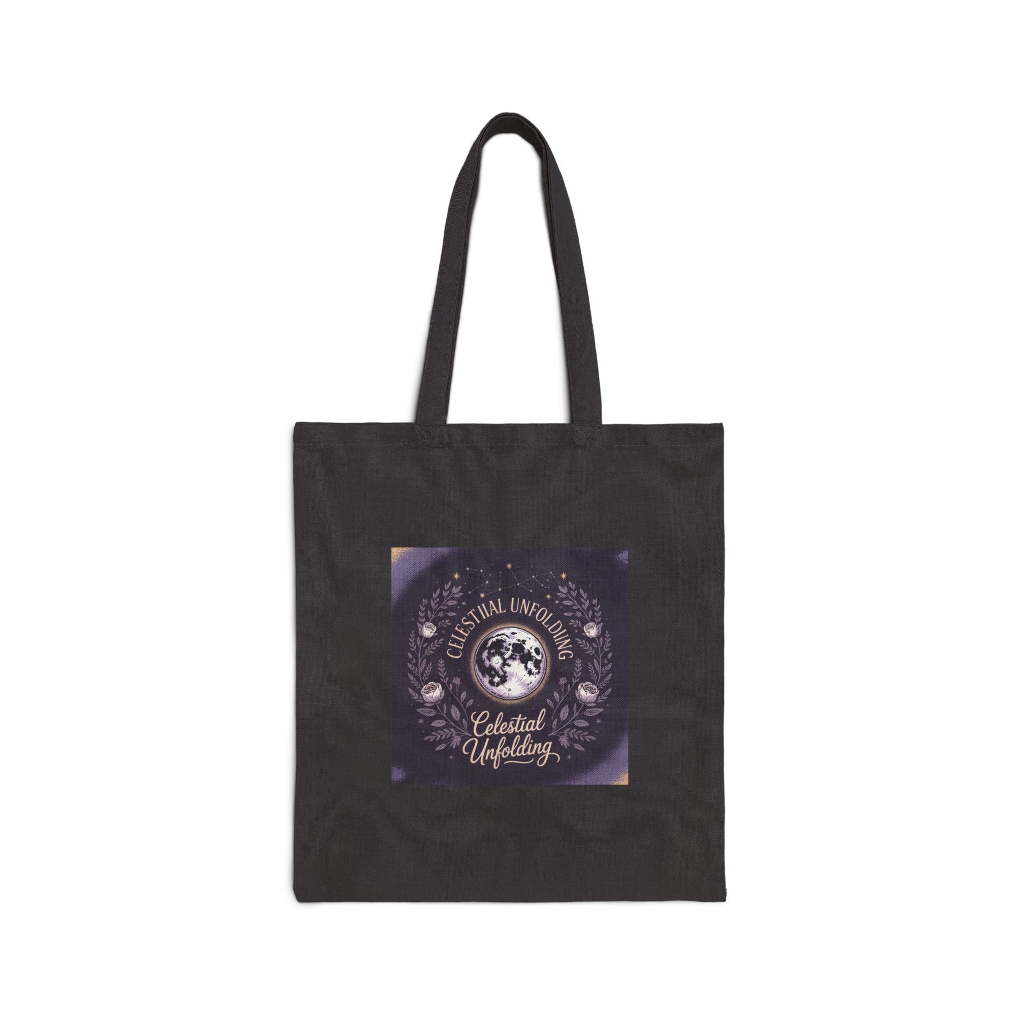 Celestial Moon Phases Canvas Tote — 'Celestial Updating' Astrology Cotton Bag
