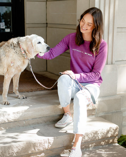 Women's My Dog Crew Sweatshirt, Plum