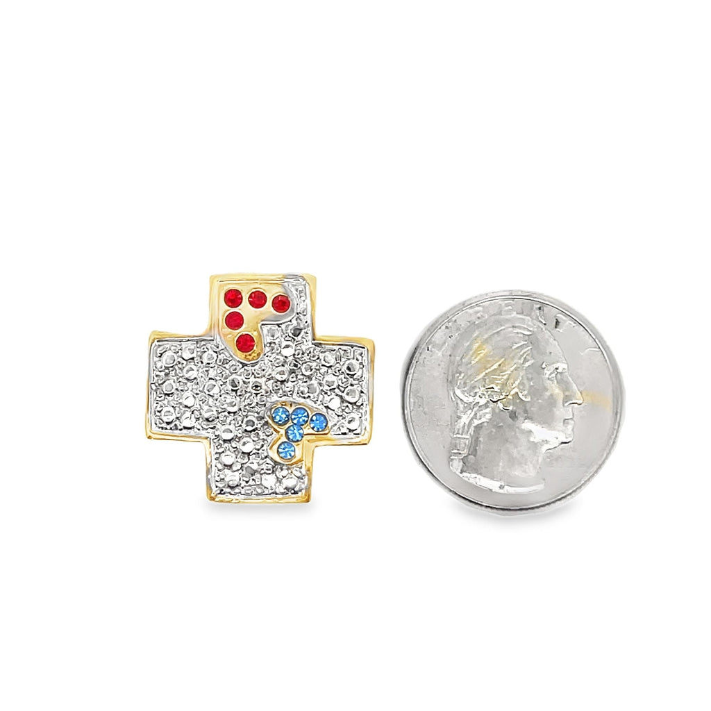 Cross Plus With CZ Stones Pendant