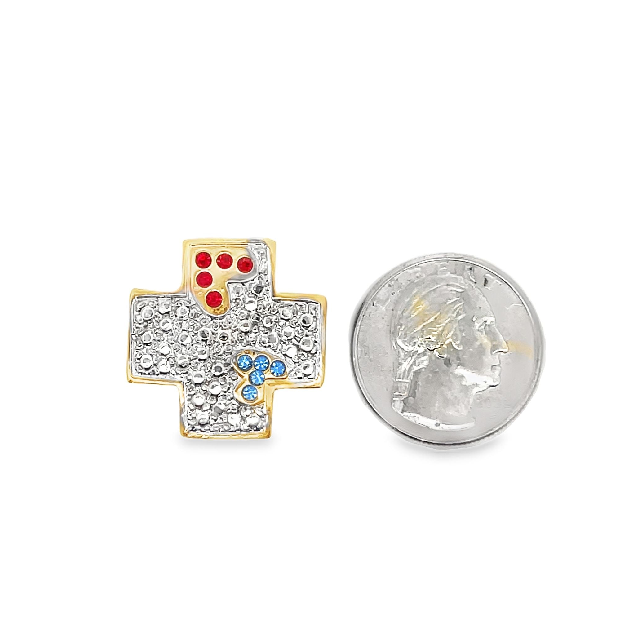 Cross Plus With CZ Stones Pendant
