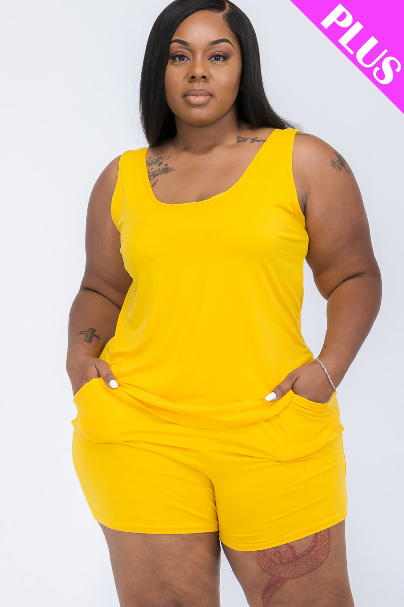 Plus Comfy Tank Top & Shorts Set (CAPELLA)