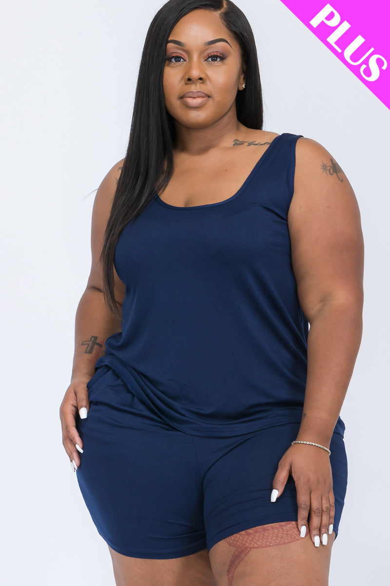 Plus Comfy Tank Top & Shorts Set (CAPELLA)