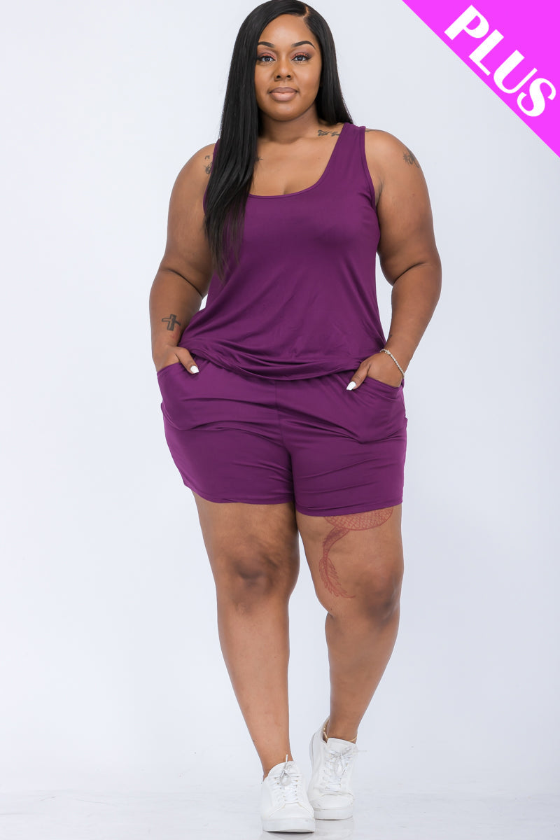 Plus Comfy Tank Top & Shorts Set (CAPELLA)